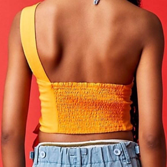 Free People Brea One Shoulder Top. NWOT. Marigold - Picture 6 of 15